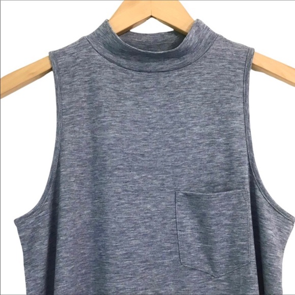 Loveriche Sleeveless High Neck Top Size S Blue Tie Dye Look Long Length NWT - Picture 3 of 8